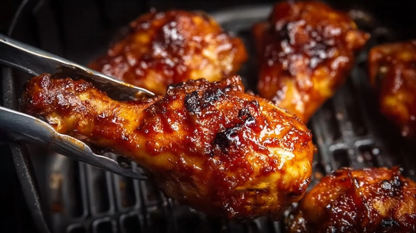 Delicious air fryer chicken legs cooked to perfection with crispy skin