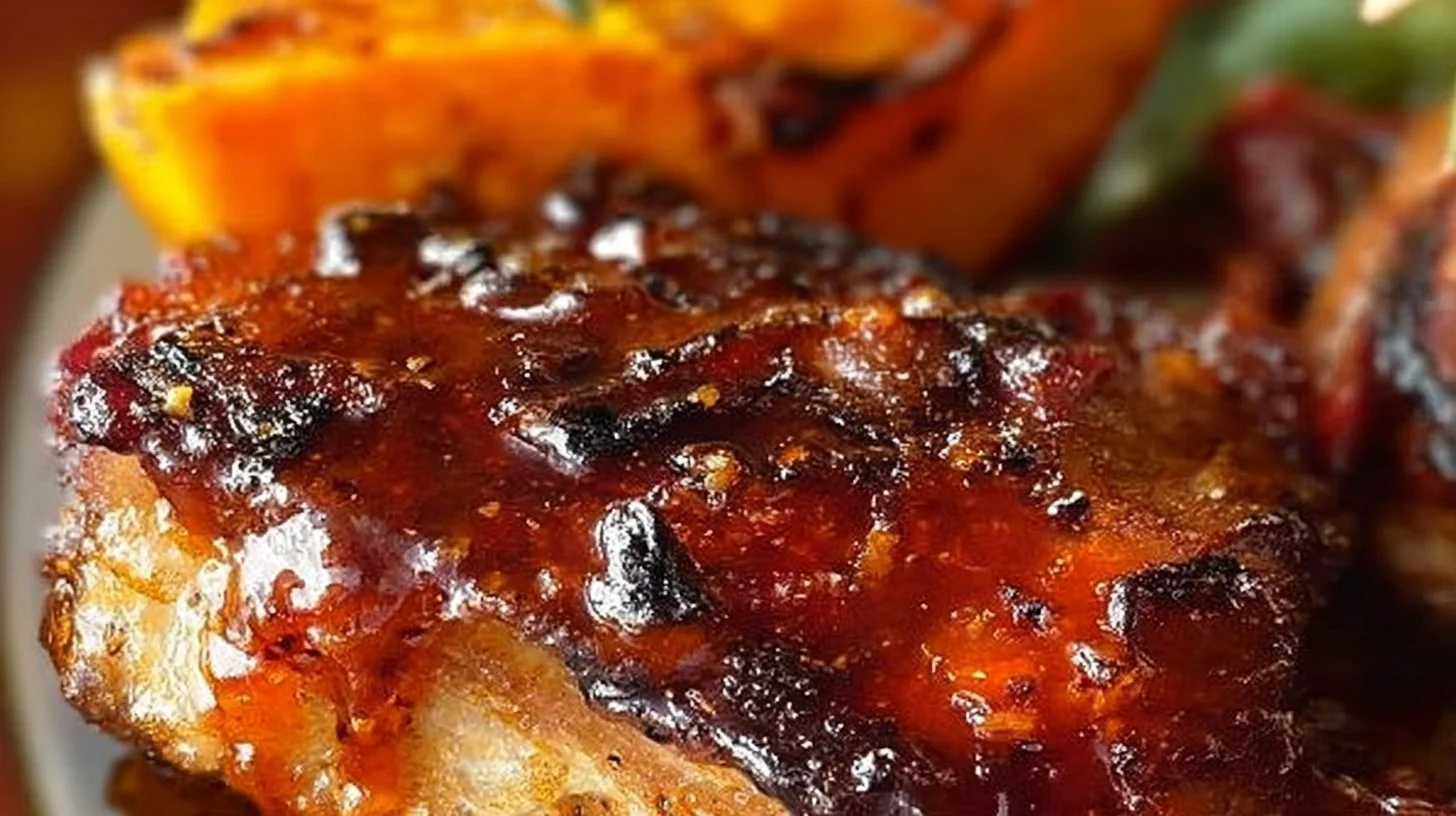 Balsamic grilled chicken with spicy honey glaze served on a plate