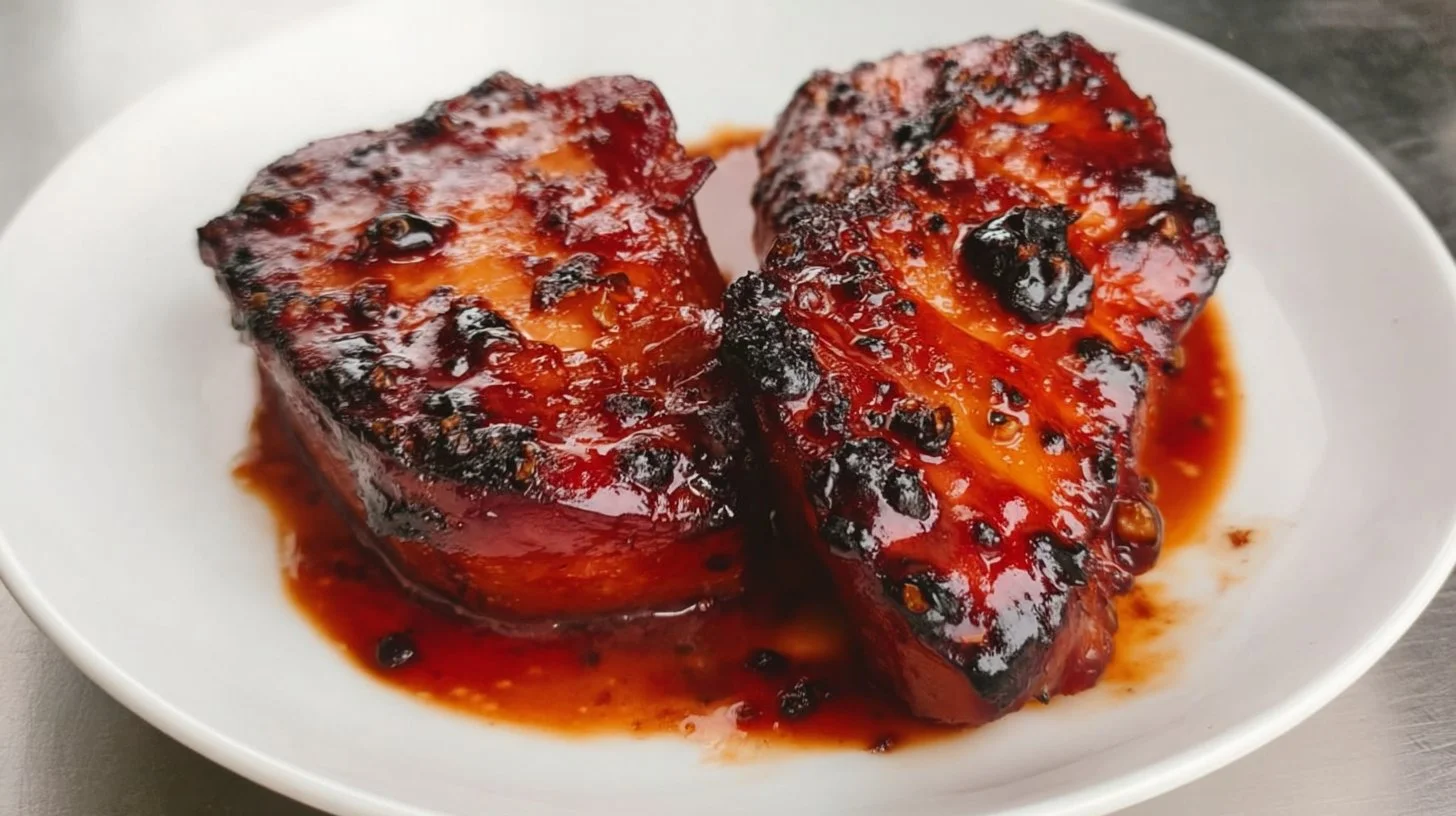 Juicy BBQ grilled chicken served on a platter with fresh herbs and sides.