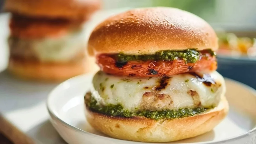 Delicious turkey burgers served with fresh toppings and sides.