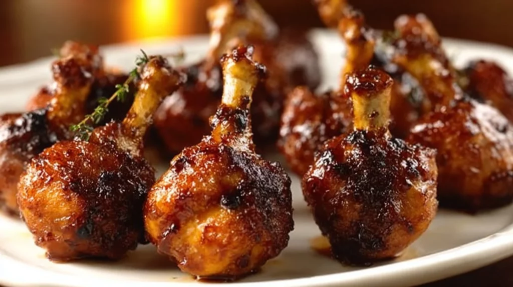 Delicious Chicken Lollipop served with dipping sauce