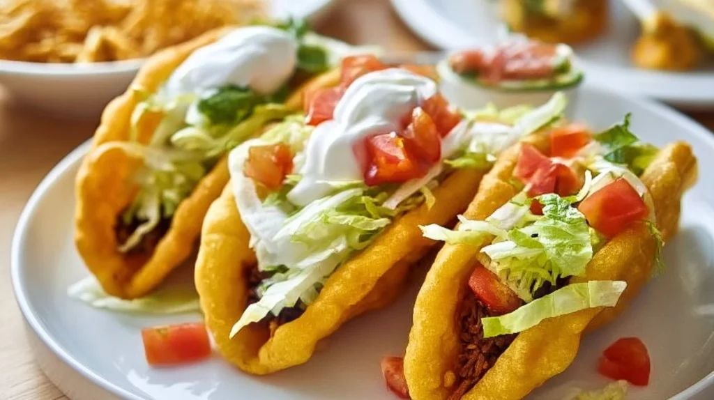 Delicious homemade Taco Bell chalupas on a plate