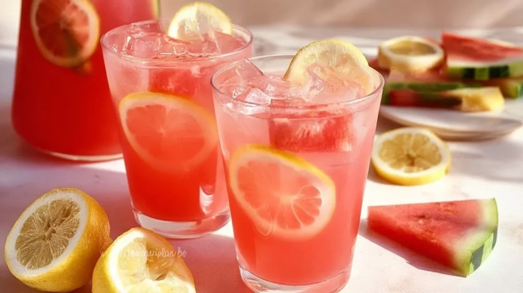 Refreshing easy homemade watermelon lemonade in a glass