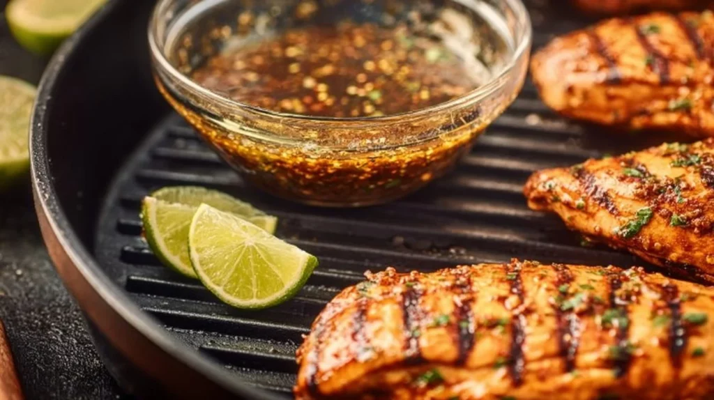 Easy Mexican chicken marinade with spices and herbs in a bowl