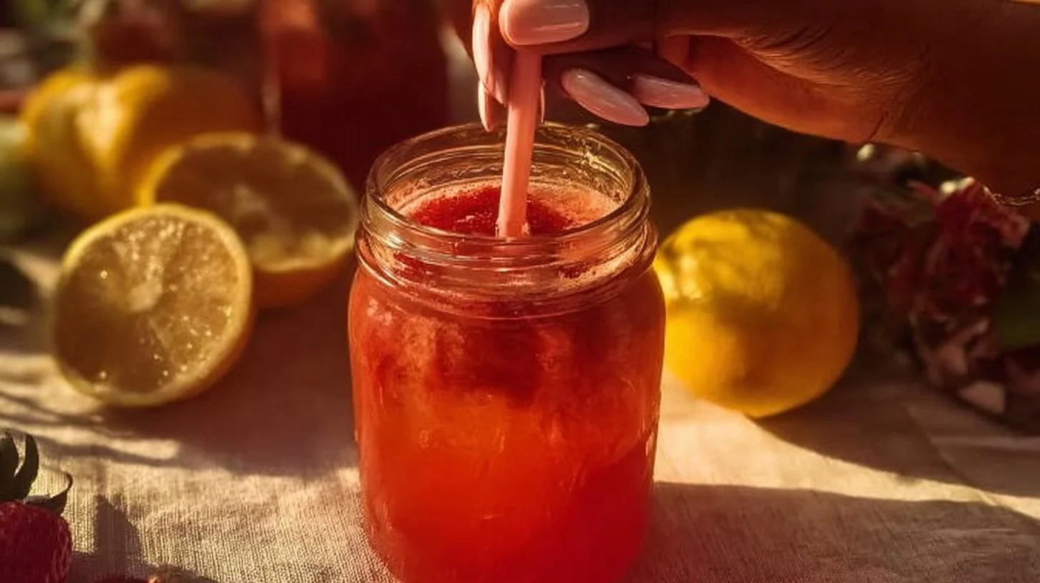 Refreshing easy strawberry lemonade with fresh strawberries and lemons