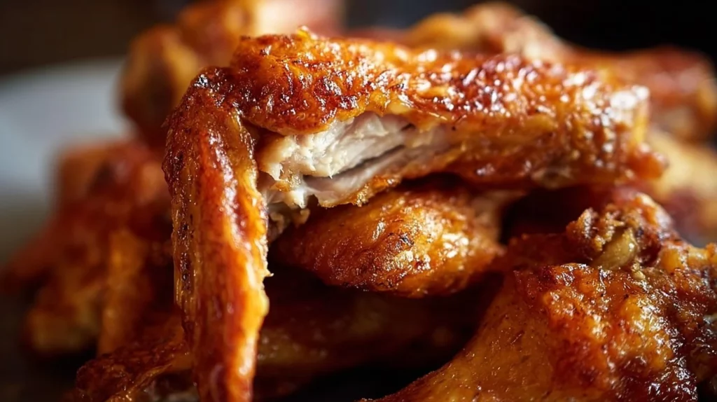 Extra crispy baked chicken drumsticks ready to serve