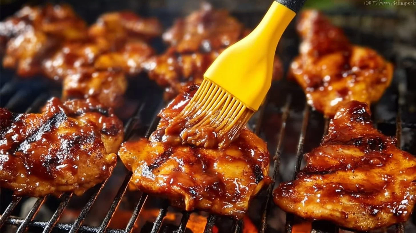 Plate of Grilled Huli Huli Chicken with vibrant garnishes and sides