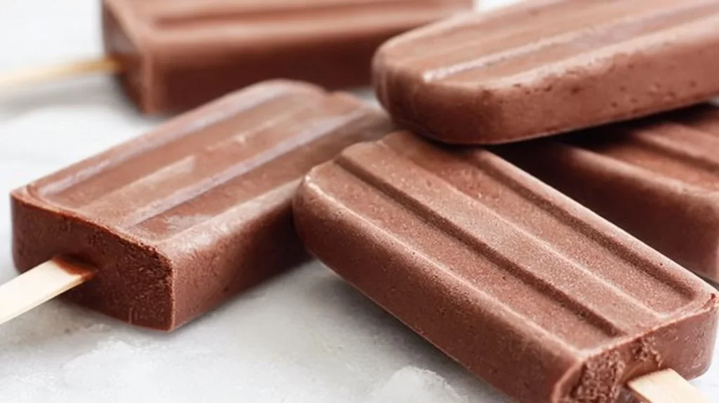 Homemade healthy fudgesicles made with natural ingredients