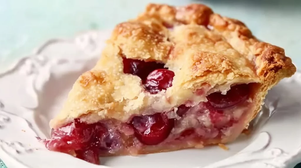 Delicious homemade strawberry rhubarb pie with fresh fruit and flaky crust