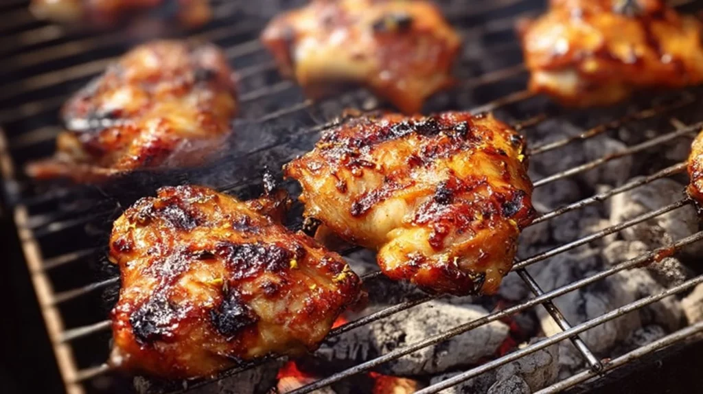 Delicious honey lemon grilled chicken served with fresh herbs