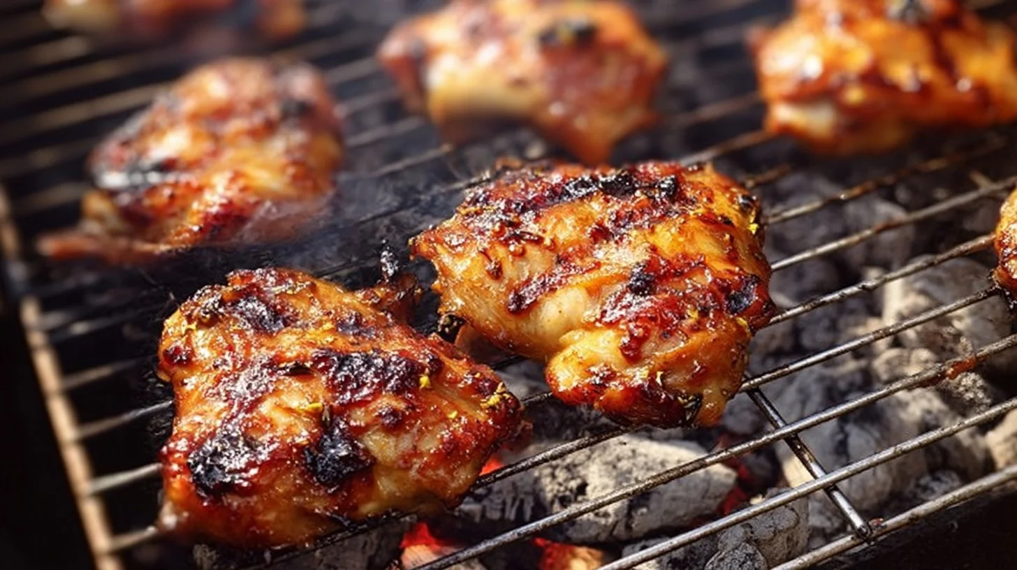 Delicious honey lemon grilled chicken served with fresh herbs