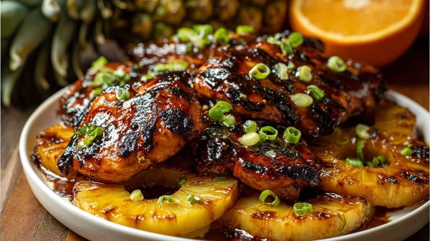 Delicious Huli Huli grilled chicken on the barbecue