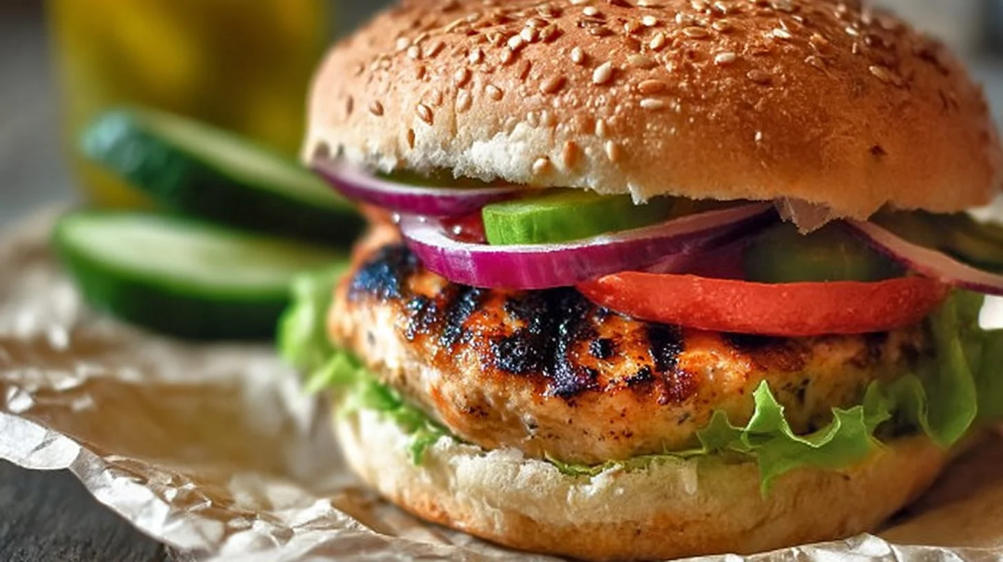 Jalape&ntilde;o Turkey Burger served with fresh toppings and spices