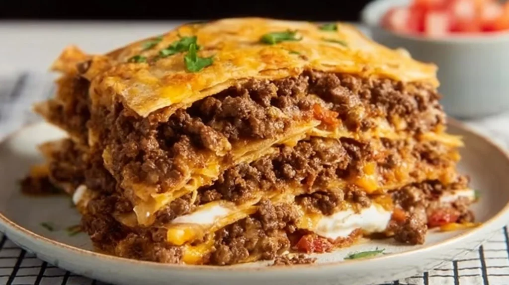 Delicious sheet pan tacos baked with toppings and served ready to eat