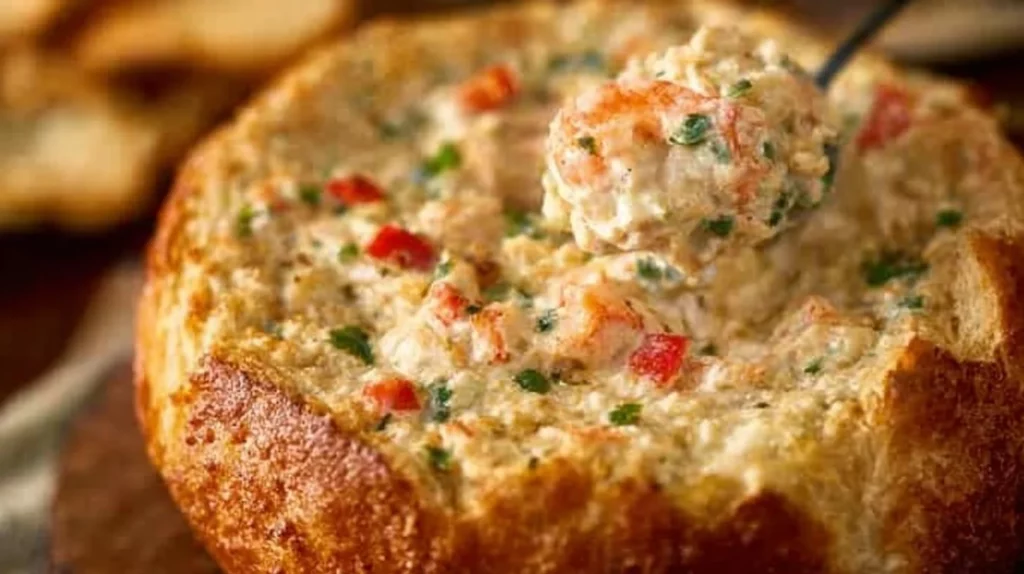 Creamy Spicy Louisiana Shrimp Dip served with tortilla chips