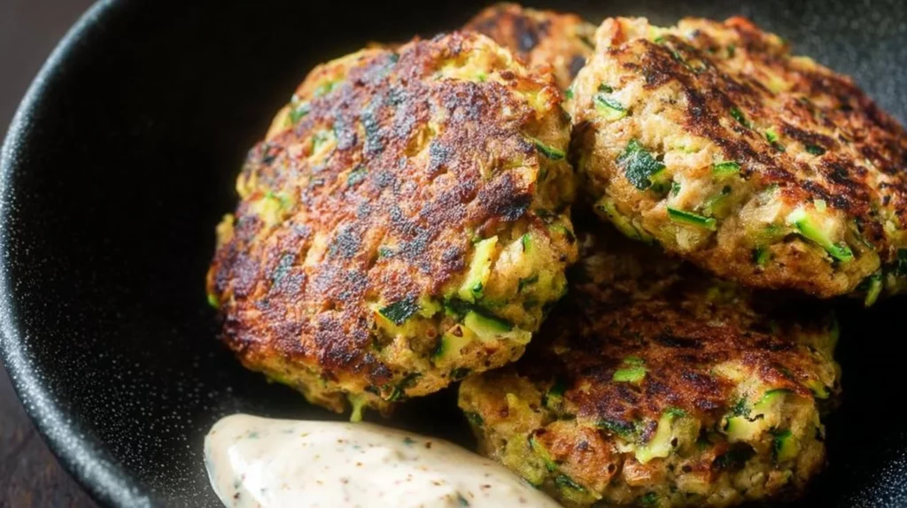 Delicious Spicy Turkey & Zucchini Burger served on a plate.