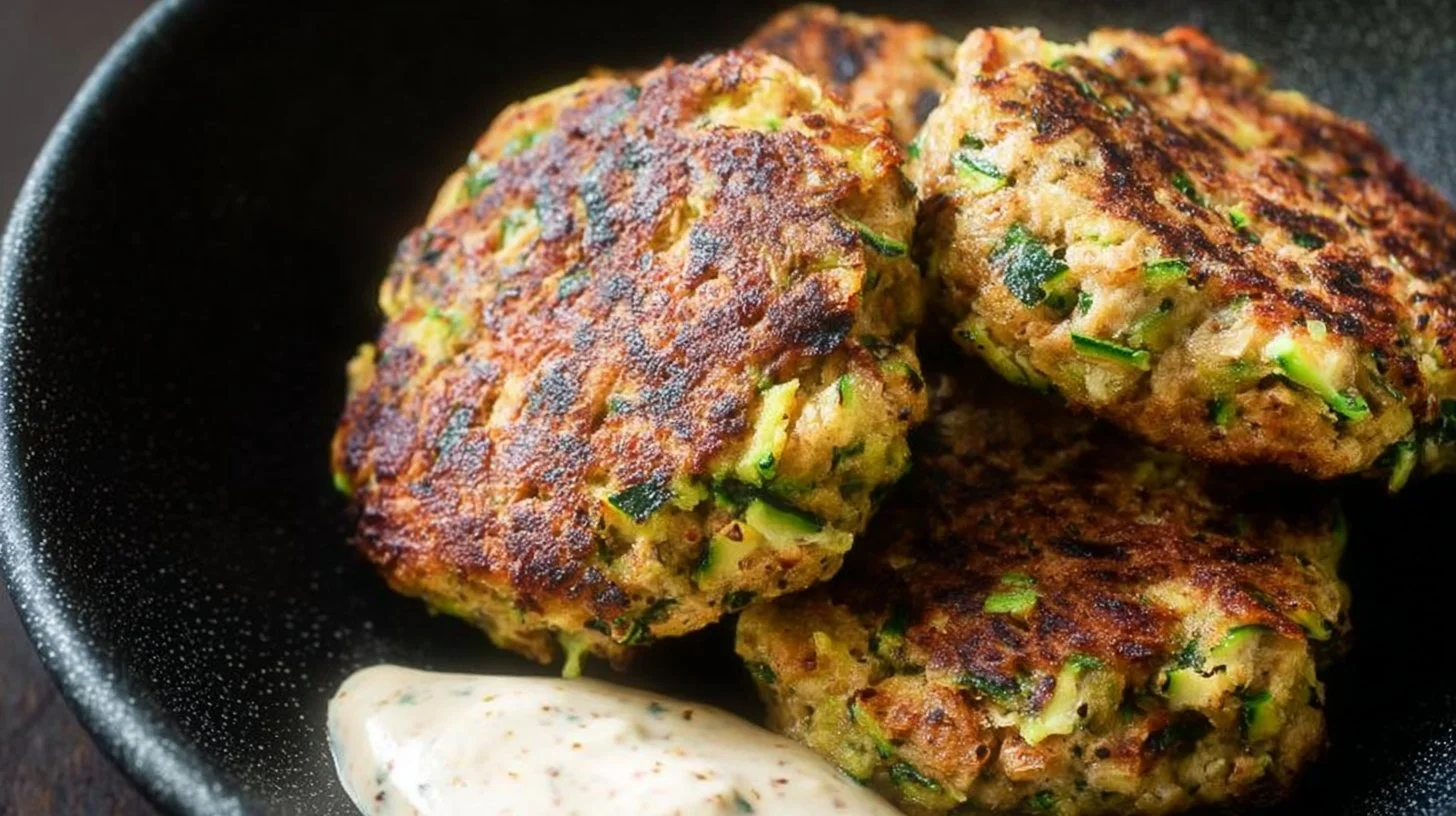 Delicious Spicy Turkey & Zucchini Burger served on a plate.