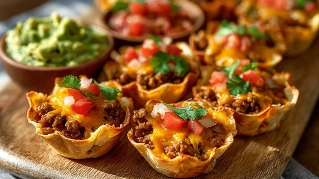 Plate of Taco Ranch Bites served with dipping sauce