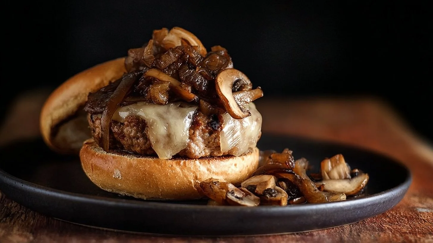 Delicious ultimate burger with fresh ingredients and toppings