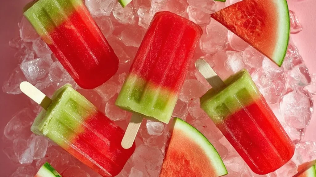 Assorted yummy frozen treats including ice cream, popsicles, and frozen yogurt.