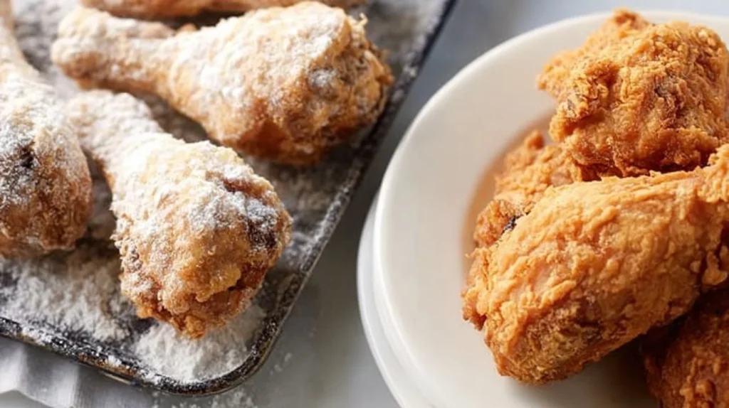 Delicious Air Fryer KFC copycat chicken recipe garnished and served