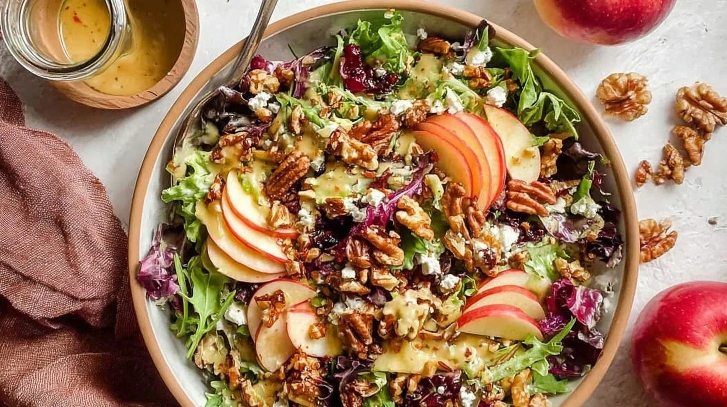 Delicious Apple Walnut Salad featuring fresh apples and walnuts