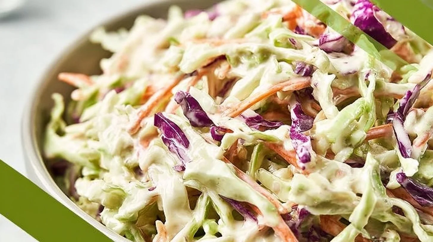 Delicious homemade coleslaw recipe with fresh vegetables and creamy dressing