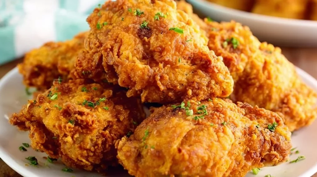 Delicious buttermilk fried chicken served with sides