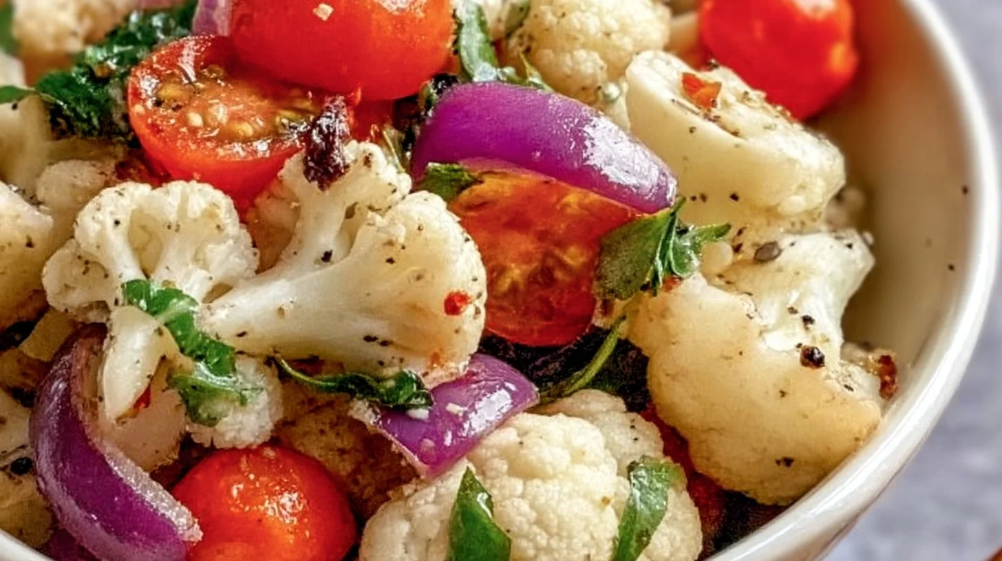 Colorful and nutritious Cauliflower Salad with fresh vegetables