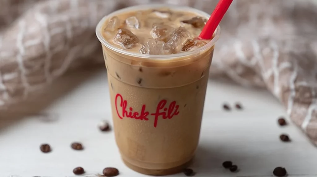 Chick-fil-A Mocha Cream Cold Brew with whipped cream and chocolate drizzle