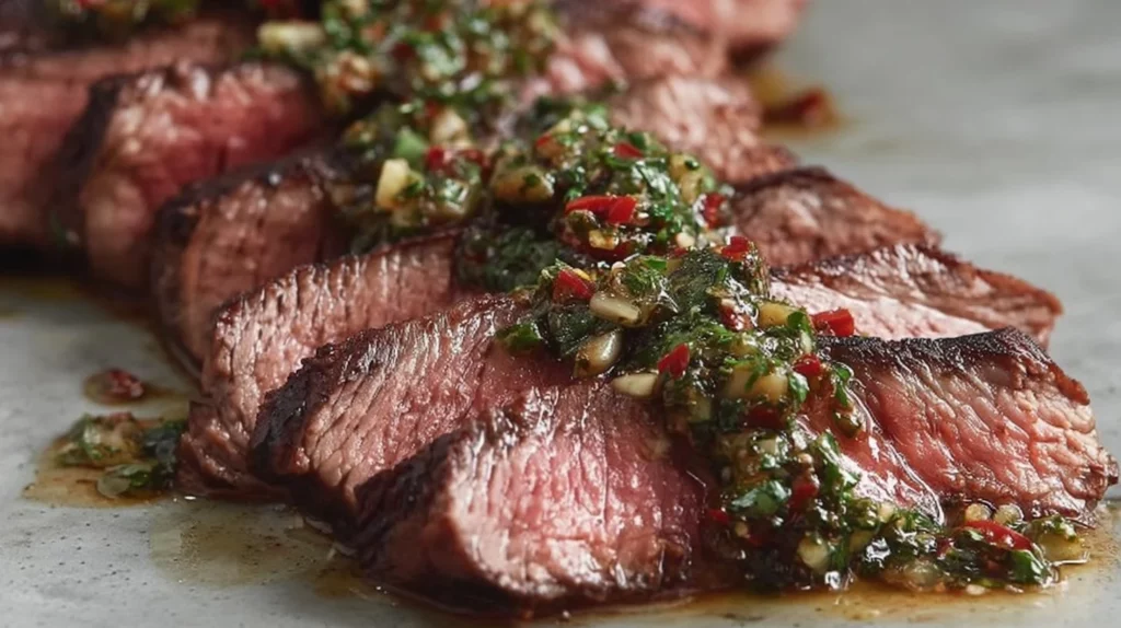 Fresh chimichurri sauce in a bowl, ready to enhance grilled meats and vegetables.