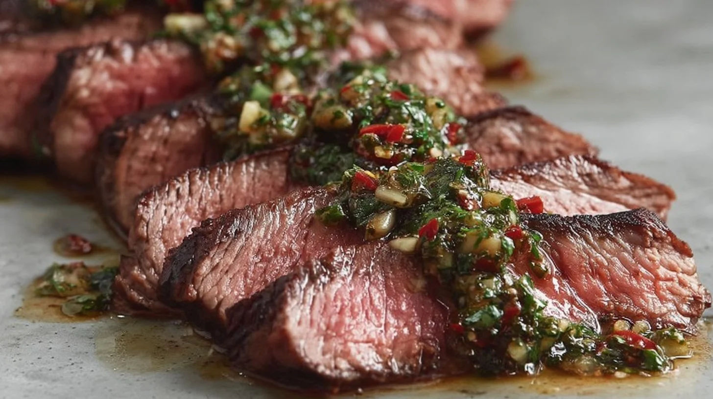 Fresh chimichurri sauce in a bowl, ready to enhance grilled meats and vegetables.