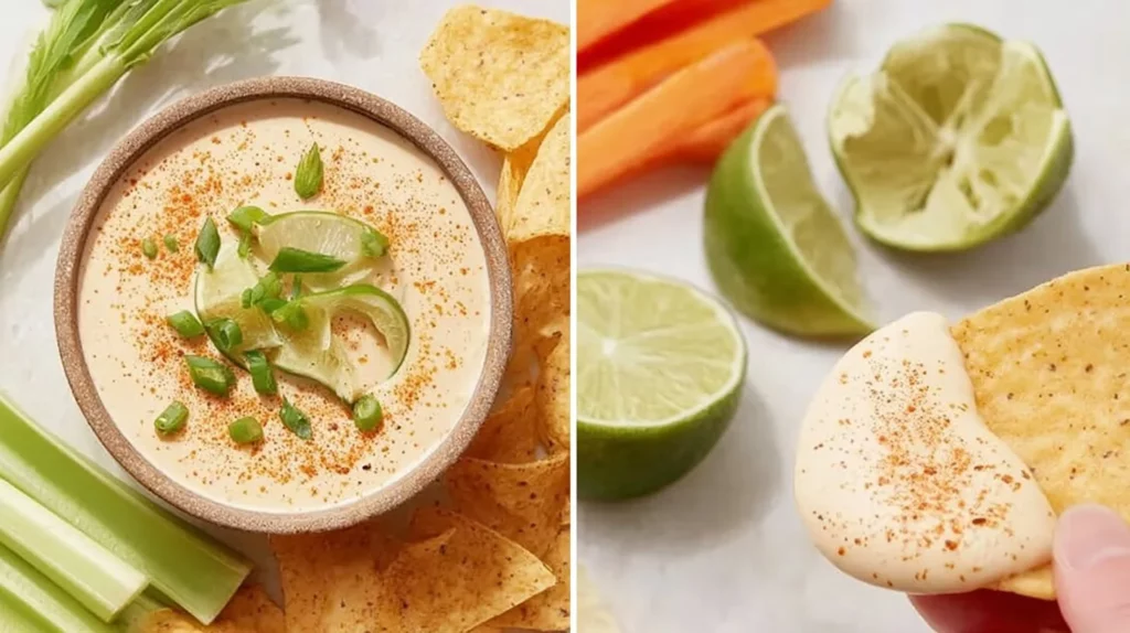 Delicious Chipotle Ranch Dip in a bowl with fresh vegetables and tortilla chips