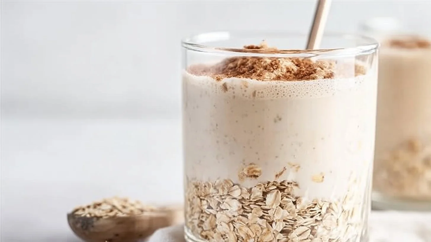 Cinnamon Roll Breakfast Smoothie topped with cinnamon and whipped cream