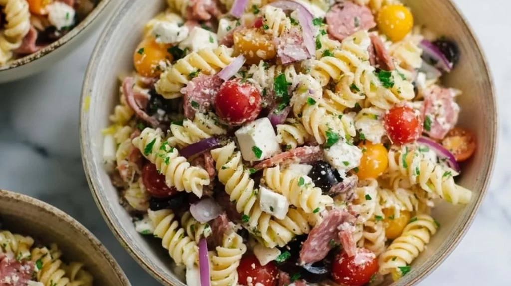 Classic Italian Pasta Salad with fresh ingredients and vibrant colors
