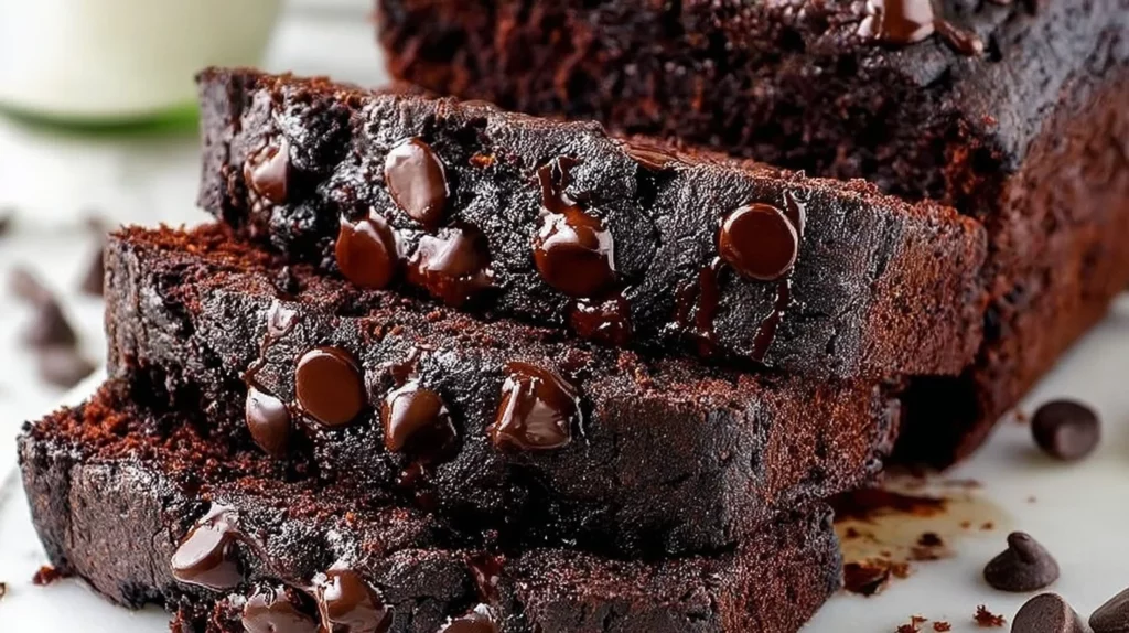 Delicious double chocolate zucchini bread with rich chocolate flavor and zucchini.