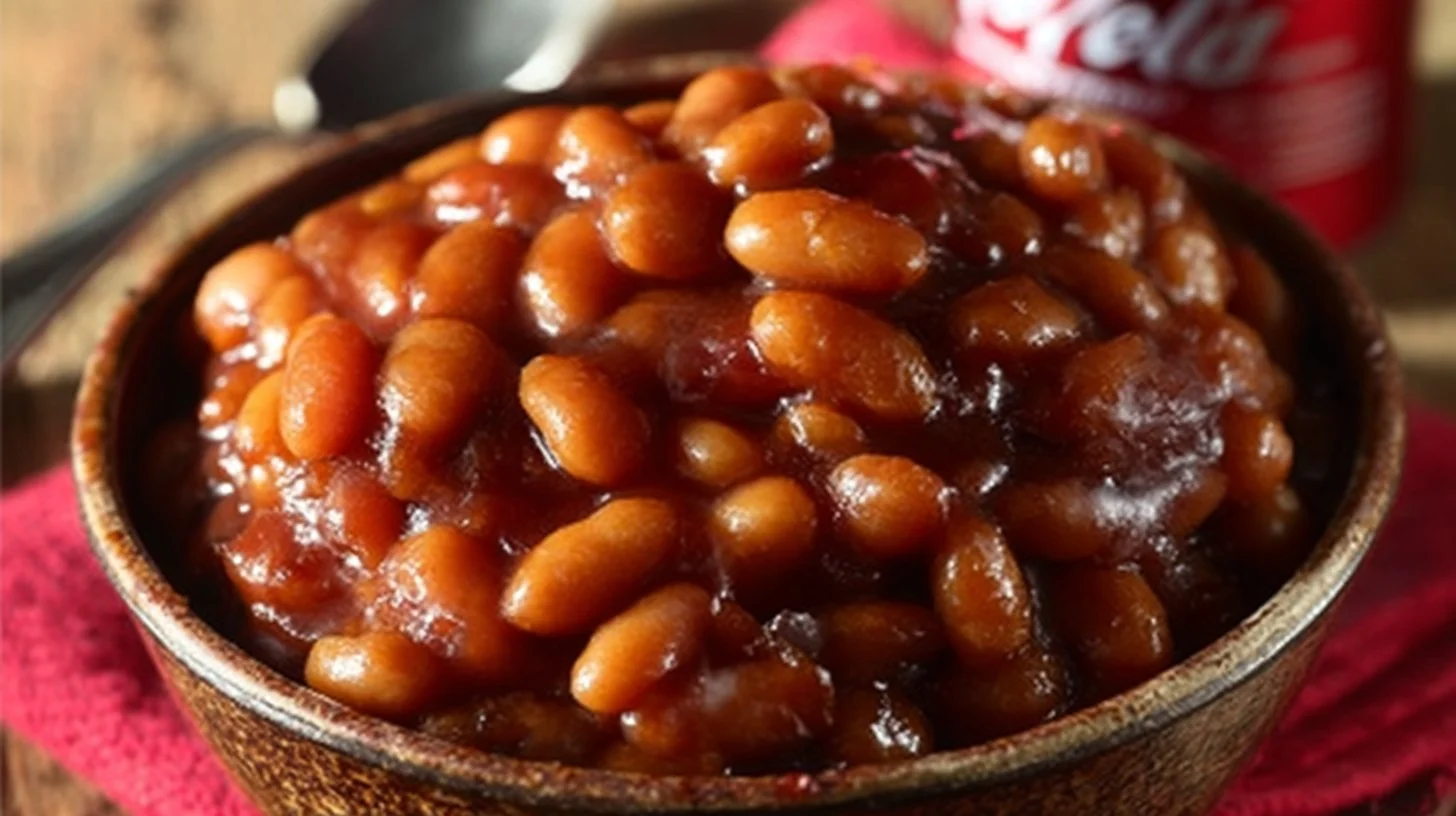 Delicious Dr Pepper Baked Beans served in a bowl