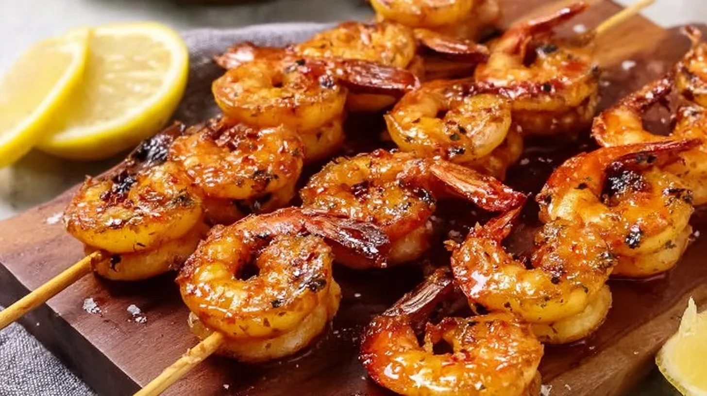 Delicious easy grilled shrimp on a barbecue grill