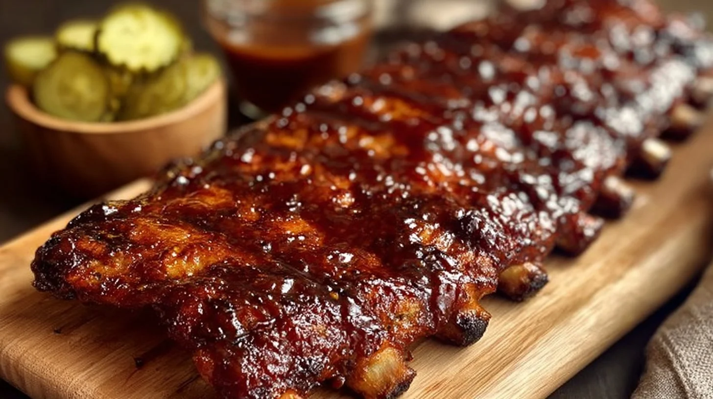 Delicious oven-baked baby back ribs ready to serve