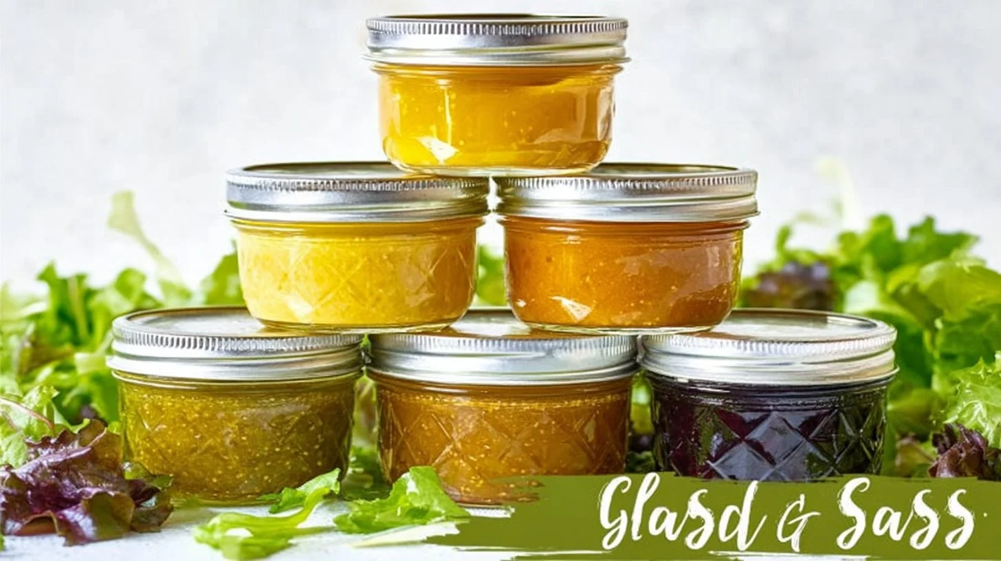 Bowl of homemade healthy salad dressing with fresh ingredients