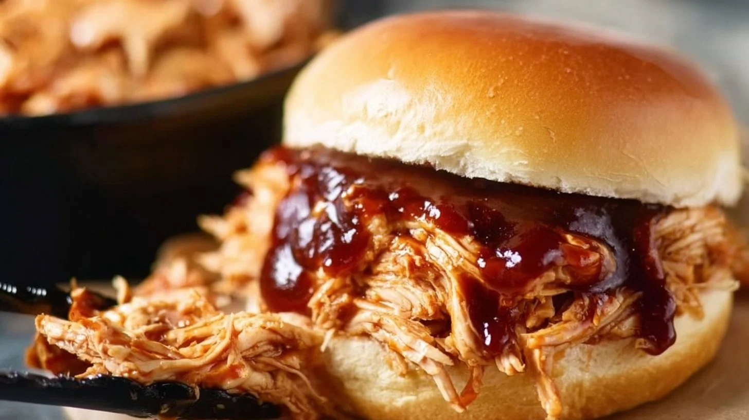 Instant Pot BBQ Chicken 2 Tender Instant Pot BBQ Chicken served on a plate with sides