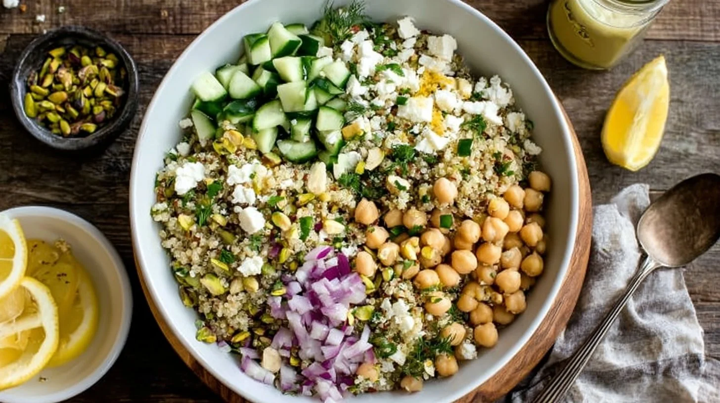 Delicious Jennifer Aniston Salad recipe with fresh ingredients and vibrant colors.
