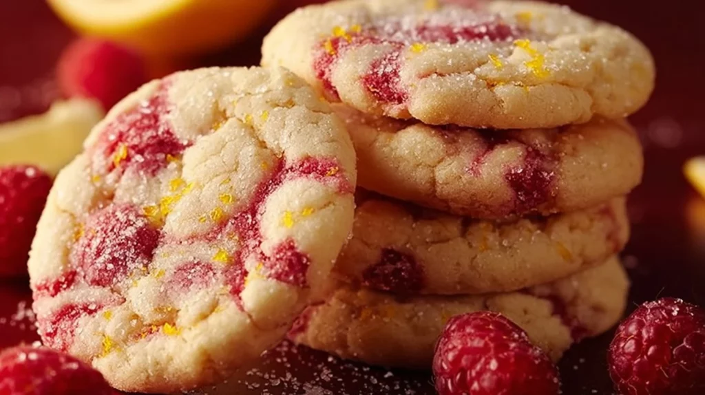 Delicious lemon raspberry cookies with a bright citrus flavor and juicy raspberry filling.