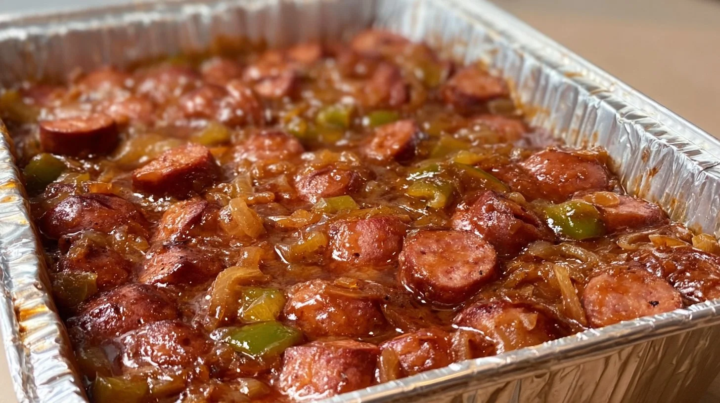 Loaded Baked Beans 1 Delicious loaded baked beans served in a bowl, topped with bacon and cheese.