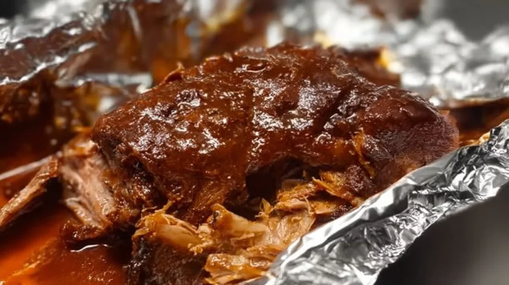Plate of delicious oven ready ribs garnished with herbs