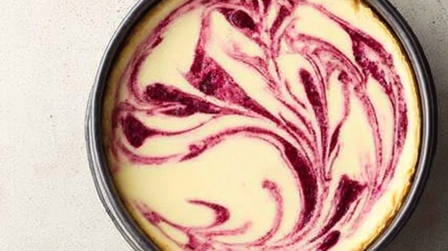 Slice of raspberry lemon cheesecake topped with fresh raspberries and lemon zest