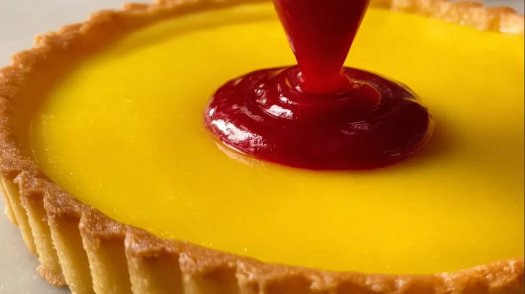 Homemade Raspberry Lemon Tart with fresh raspberries and lemon zest
