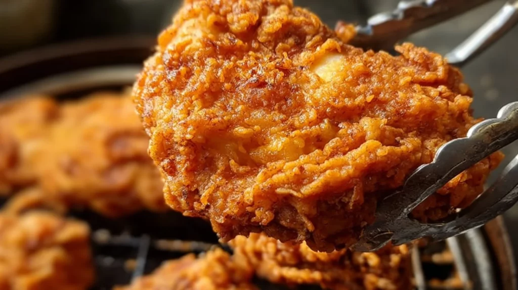 Crispy Southern fried chicken served with sides.
