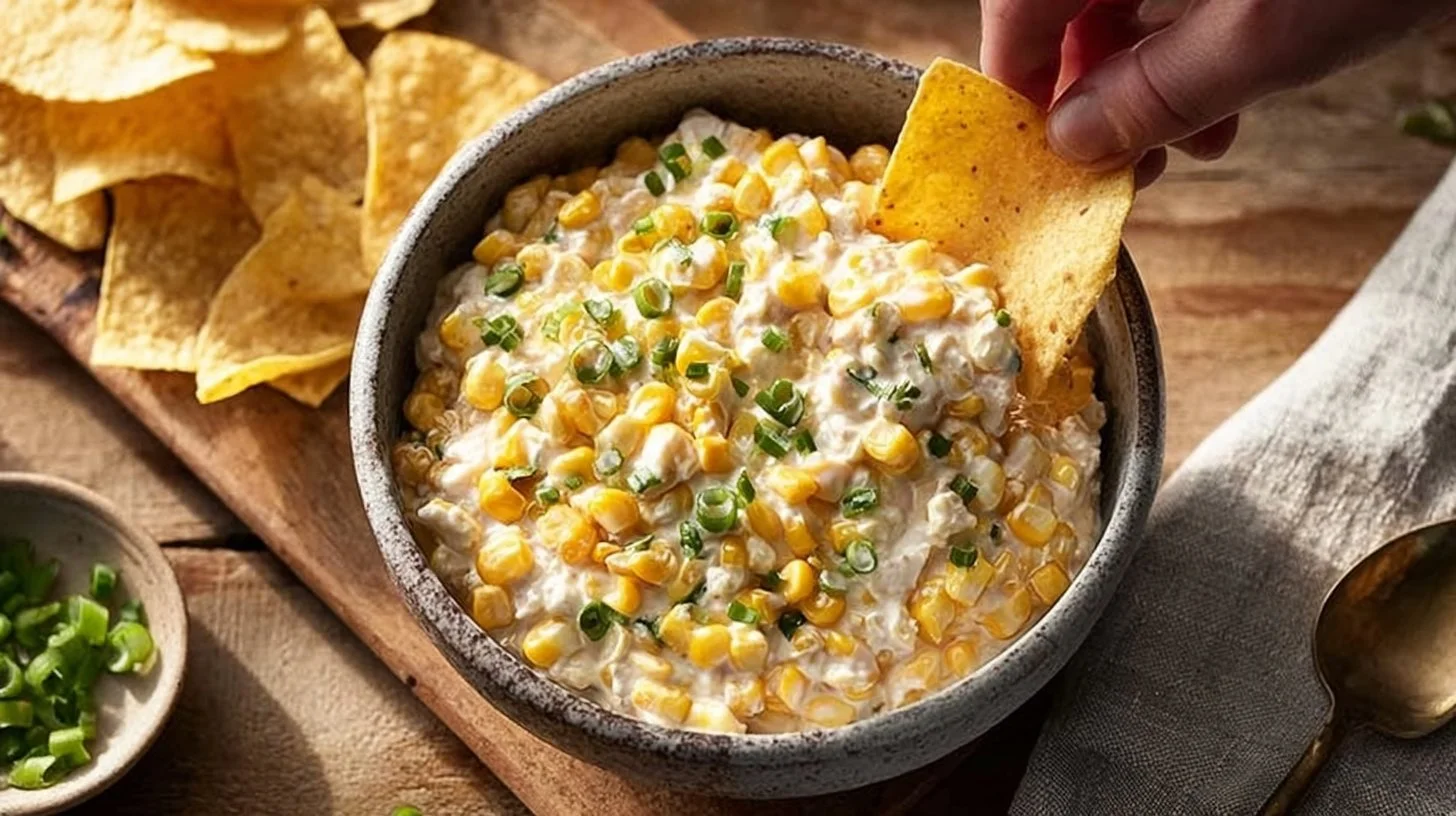 Delicious southwest corn dip served hot or cold in a bowl