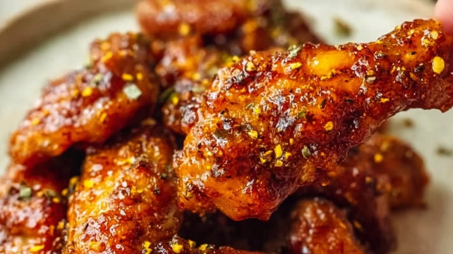 Wet Hot Honey Lemon Pepper Wings 2 Delicious wet hot honey lemon pepper wings served with dipping sauce